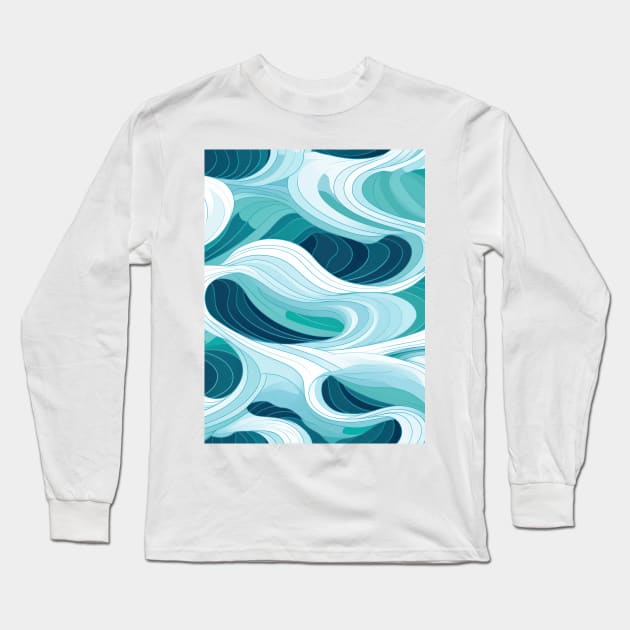 Ephemeral Crests: Hokusai Waves Reimagined Long Sleeve T-Shirt by star trek fanart and more